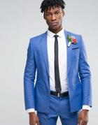 Asos Wedding Slim Suit Jacket In Blue - Blue