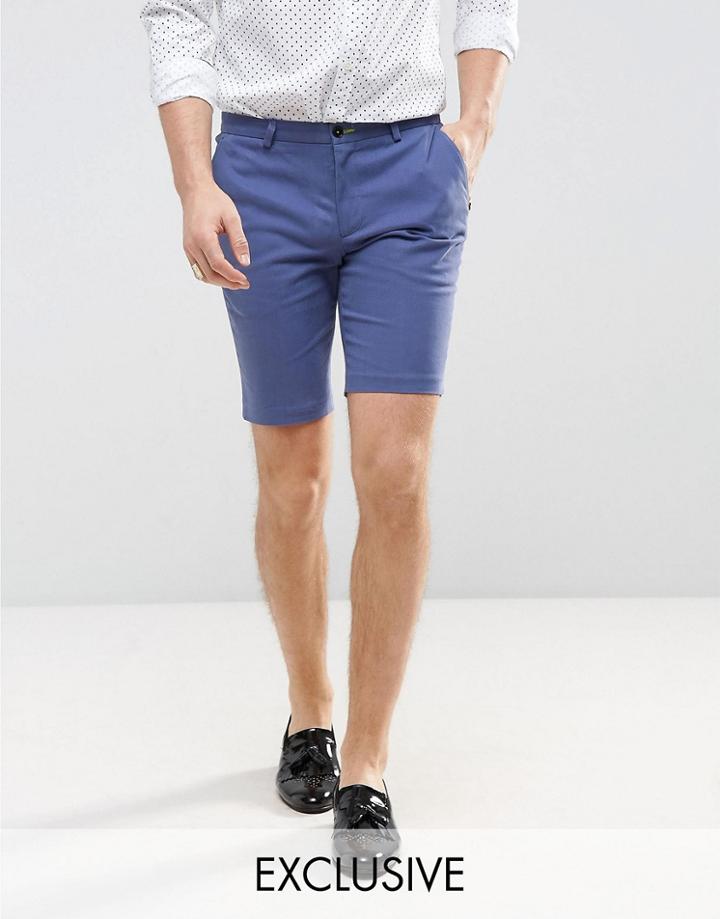 Noose & Monkey Skinny Smart Short - Blue