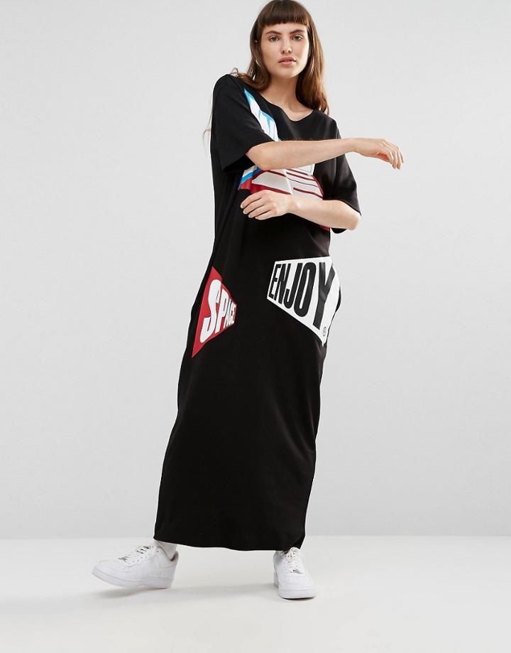Love Moschino Instant Hit Maxi Sweat Dress - Black