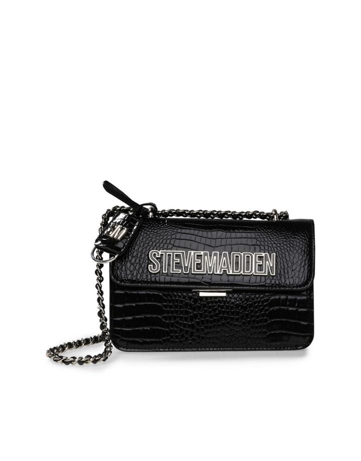 Steve Madden Bstakes-c Cross-body Bag In Black Croc