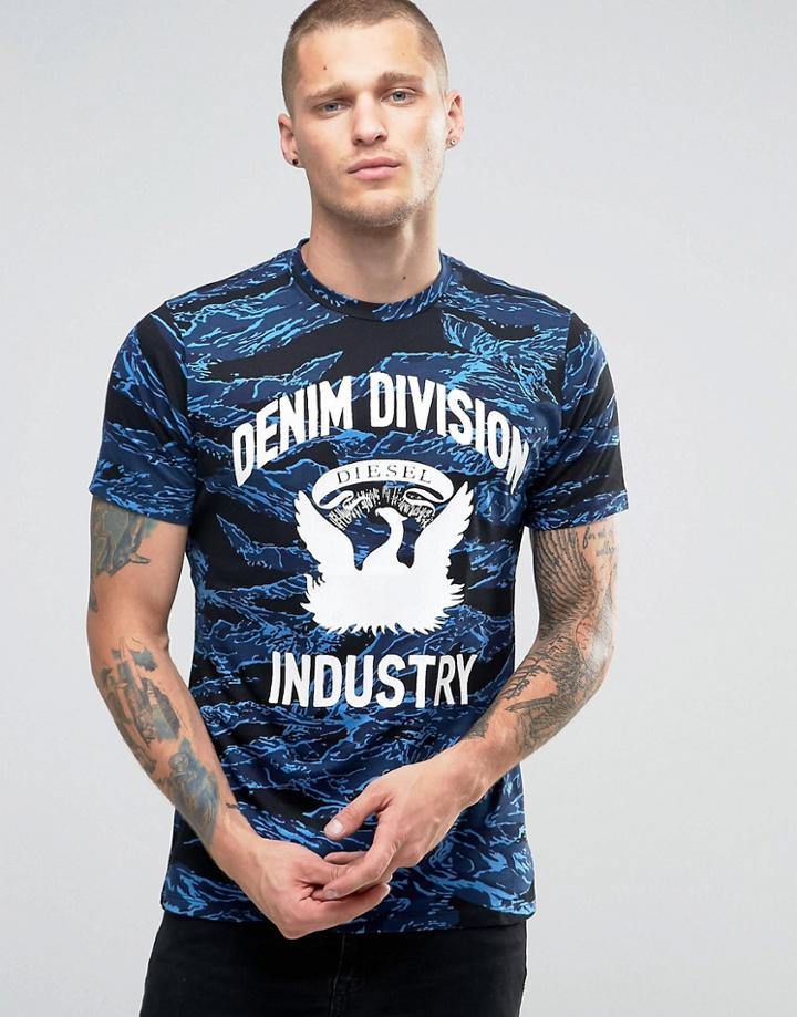 Diesel T-joe-ha Camo T-shirt - Blue