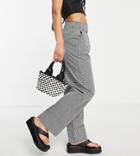Vero Moda Petite Straight Leg Pants In Black Gingham