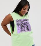 Asos Design X Glaad & Curve Tank With Photographic And Tour Print - Yellow