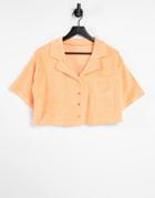 Asos 4505 Cropped Shirt In Terrycloth-orange