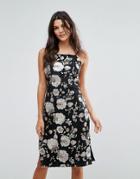 Goldie Sage Metalic Floral Romance Sequin On Mesh Fitted Midi Dress With Adjustable Straps - Multi