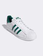 Adidas Originals Superstar Sneakers In White And Collegiate Green