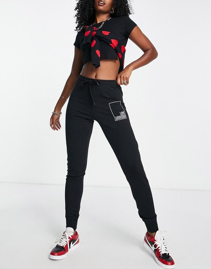 Love Moschino Box Logo Sweatpants In Black - Part Of A Set