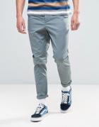 Asos Tapered Chinos In Teal - Blue