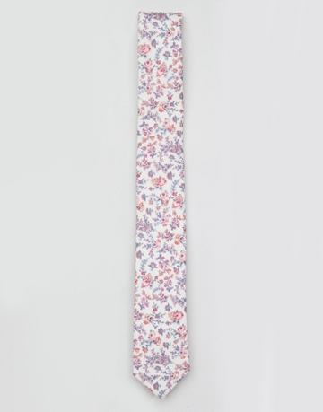 Gianni Feraud Liberty Print Sea Rose Tie - Pink