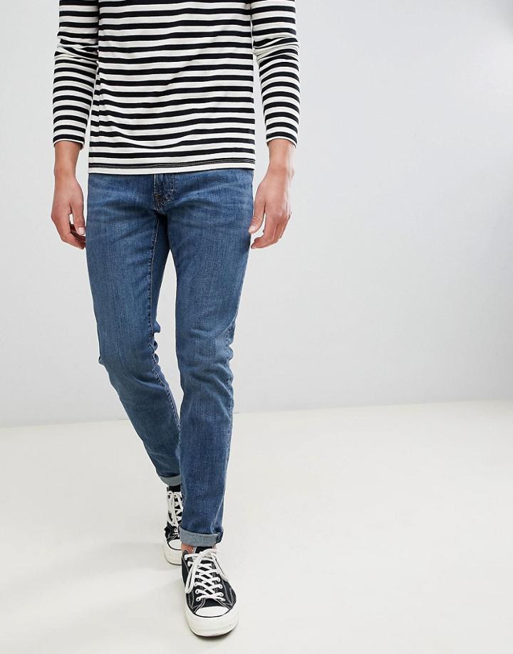 Abercrombie & Fitch Super Slim Fit Jeans In Mid Wash-blue