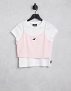 Vans X Sandy Liang Layered T-shirt In White And Pink