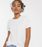 Asos Design Tall Ultimate Organic Cotton T-shirt With Crew Neck In White - White