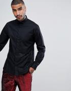 Noose & Monkey Skinny Laser Cut Shirt - Black