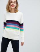 Esprit Rainbow Sweater - White