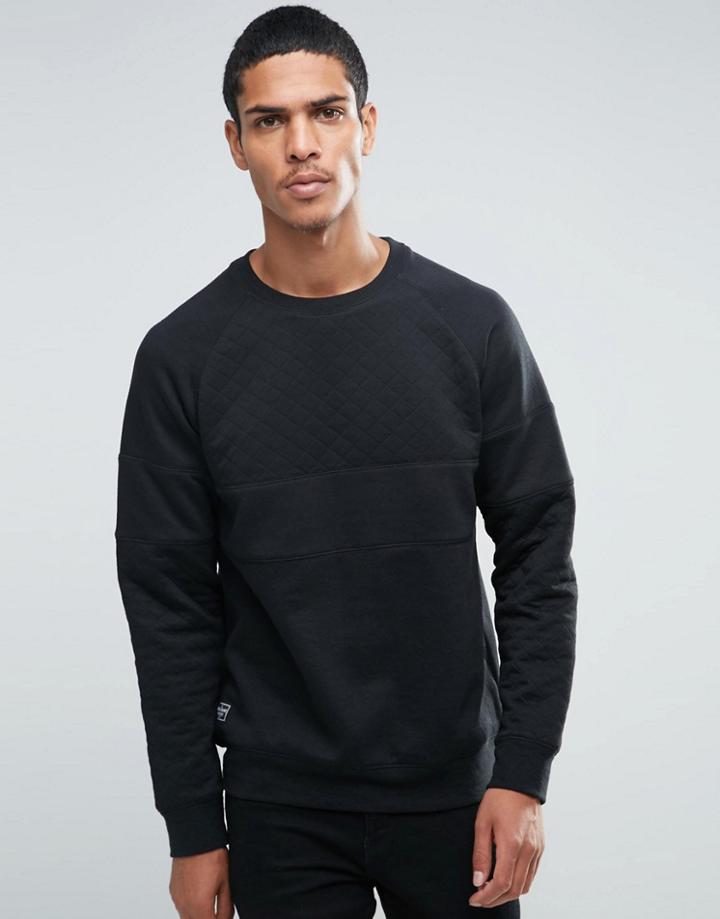 Threadbare Cut And Sew Paneled Sweater - Black