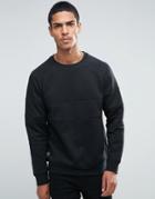 Threadbare Cut And Sew Paneled Sweater - Black