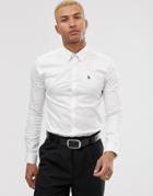 Lockstock Skinny Shirt In White With Logo - White