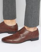 Walk London Mark Leather Brogue Shoes - Brown