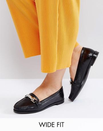 Park Lane Wide Fit Leather Loafer - Black