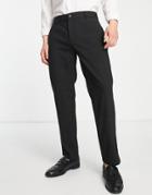 Pull & Bear Slim Tailored Trousers In Black Check