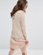 Miss Selfridge Lattice Detail Sweater - Beige