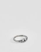 Asos Design Vintage Style Pinky Ring In Burnished Silver Tone - Silver
