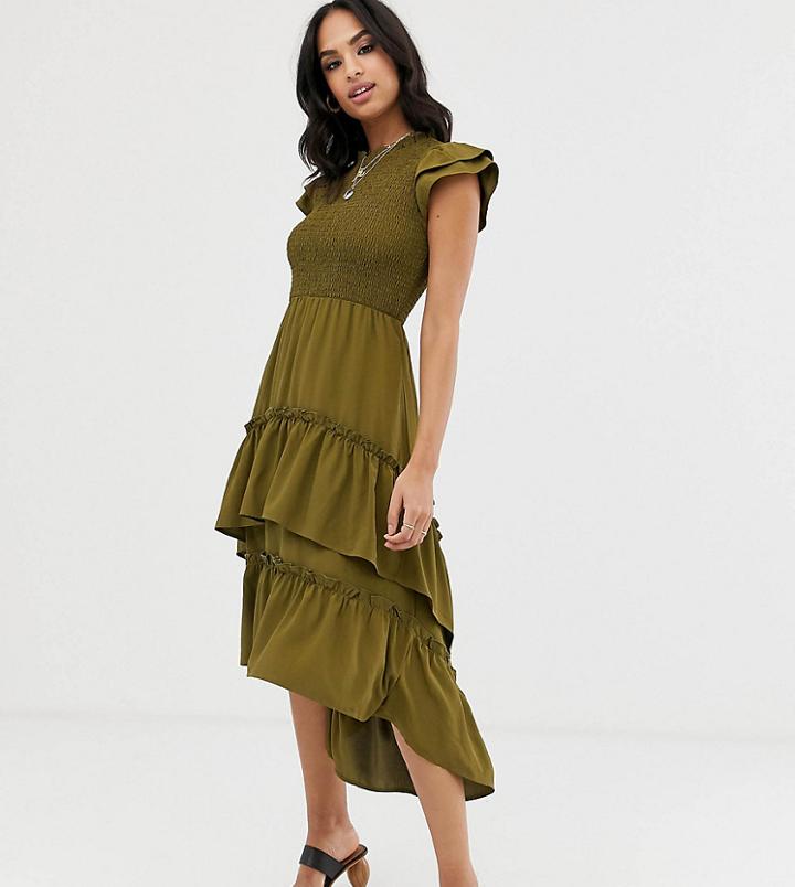Vila Smock Tiered Maxi Dress