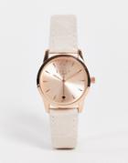 Lipsy Mock Croc Strap Watch In Rose Gold