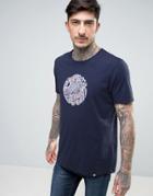 Pretty Green Camley T-shirt Paisley Applique Logo In Navy - Navy