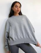 Nike Mini Swoosh Oversized Boxy Sweatshirt In Gray-grey