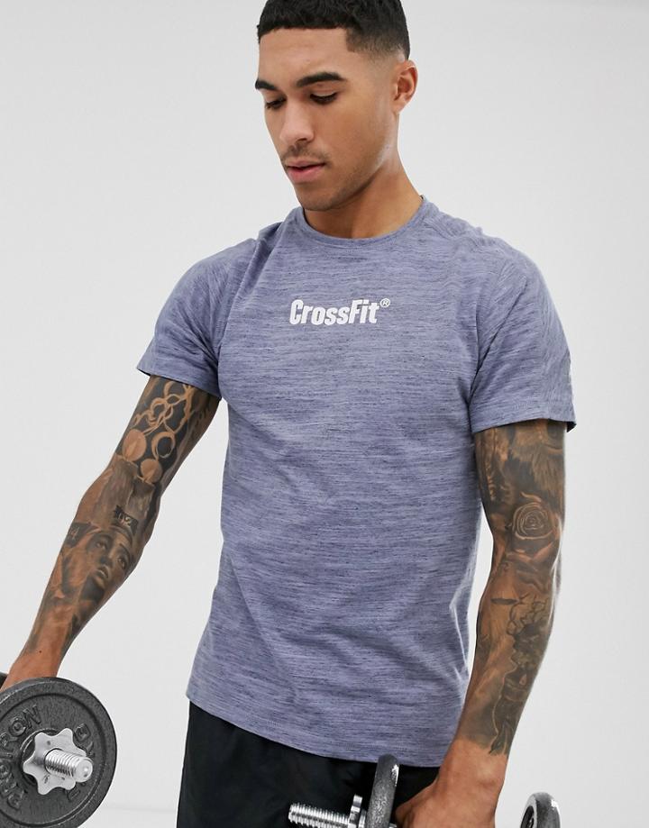 Reebok Crossfit Melange T-shirt In Navy
