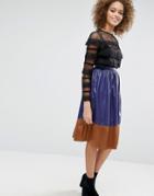 Sister Jane Color Block Midi Skirt - Purple