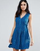 Adelyn Rae Lace Skater Dress - Blue