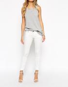 Noisy May Eve Low Waist Skinny Jeans - White