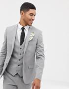 River Island Wedding Skinny Suit Jacket In Gray - Gray