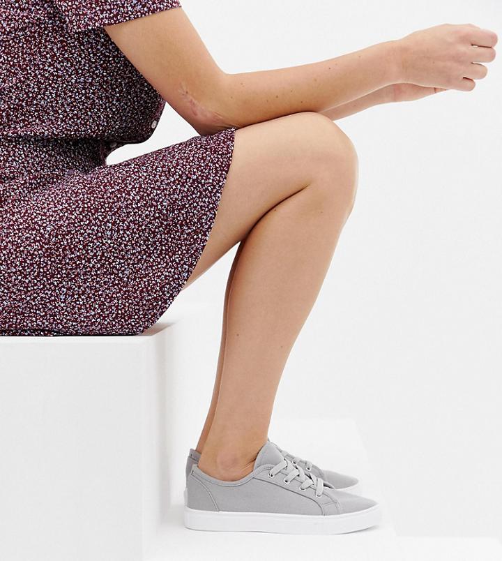Asos Design Wide Fit Daisy Sneakers-gray