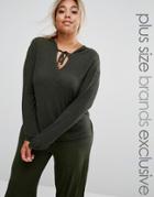 Pink Clove Ribbed Slouchy Hoodie - Green