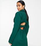 4th & Reckless Petite Ruched Back Blazer Dress In Green