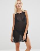 Evil Twin Mesh Sleevless Beach Cover Up - Black