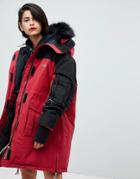 Tommy Hilfiger Icon Color Block Parka - Red