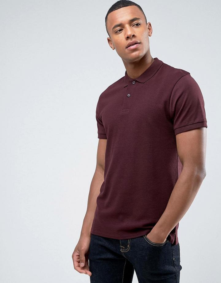 Threadbare Multi Textured Polo - Red