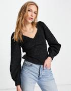 Y.a.s Sweetheart Top In Black Jacquard