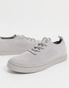Asos Design Sneakers In Gray Knitted Mesh-grey