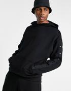 Asos Design Set Oversized Hoodie With Snaps In Black