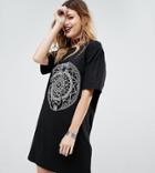 Rokoko T-shirt Dress With Zodiac Print - Black