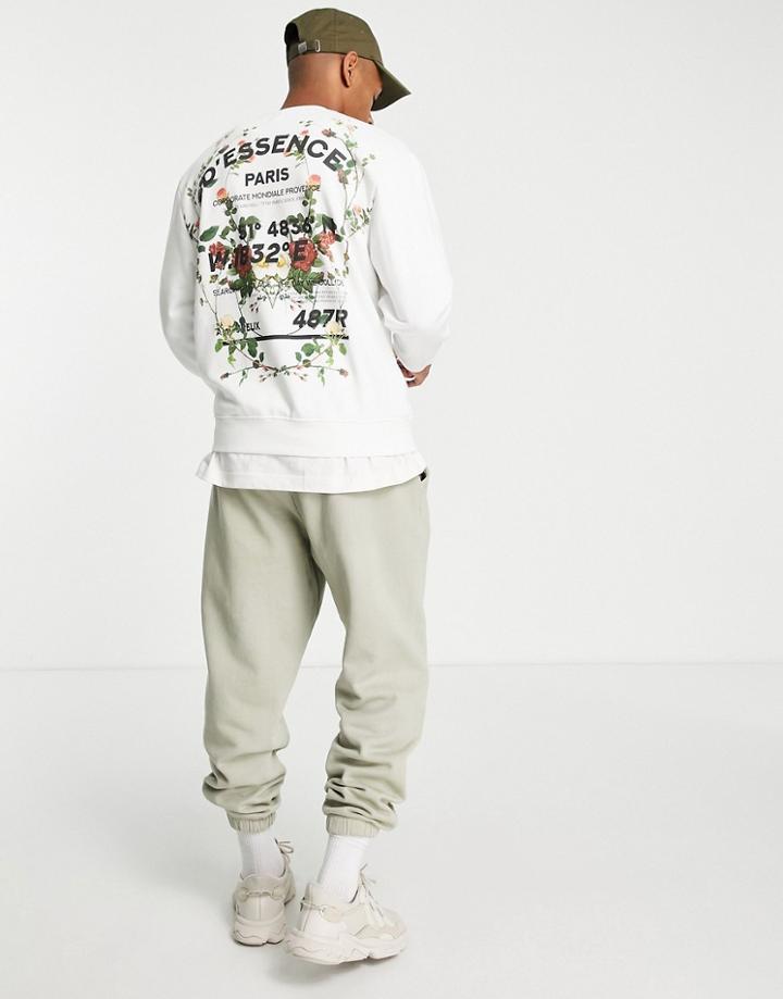 River Island Regular Fit Long Sleeve Floral Top In White