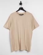 Brave Soul Oversized T-shirt In Stone-neutral