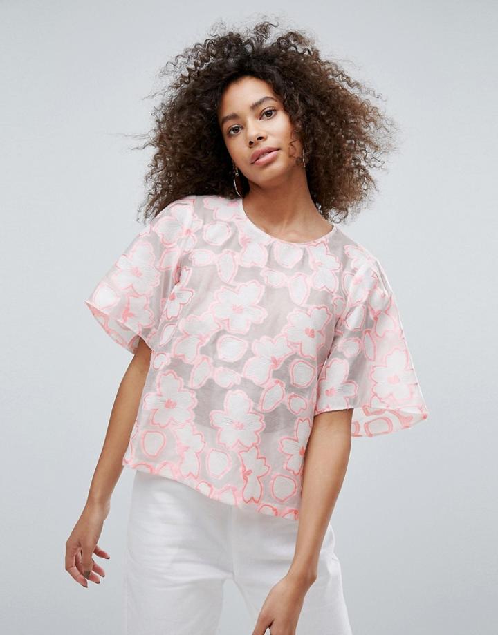 Traffic People Floral Crop Top - Pink