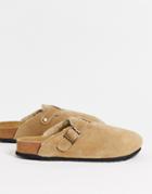 Silver Street Suede Clog Shoes In Beige-neutral