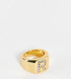 Asos Design Curve 14k Gold Plated R Initial Ring